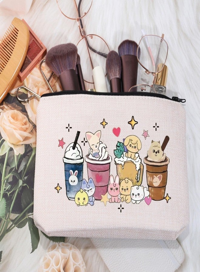 MEIKIUP Korean Group Gift Stay Fandom Makeup Bag Fans Cosmetic Bag Character Cosmetic Bag Korean Music Lover Merchandise（Tea Bag - Image 2