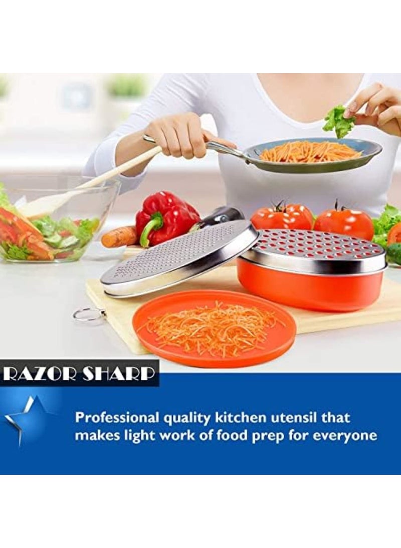 SYOSI Cheese Grater, Grater Lemon with Food Storage Container & Lid Grinder Grater for Kitchen, 3-304 Stainless Grater for Hard Parmesan or Soft Cheddar Cheeses, Ginger, Vegetables, Butter, Nutmeg, Red - Image 4