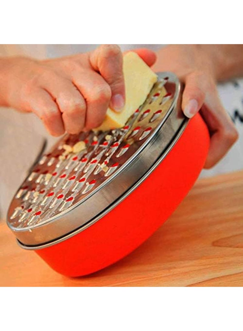 SYOSI Cheese Grater, Grater Lemon with Food Storage Container & Lid Grinder Grater for Kitchen, 3-304 Stainless Grater for Hard Parmesan or Soft Cheddar Cheeses, Ginger, Vegetables, Butter, Nutmeg, Red - Image 2