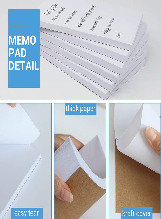 zmybcpack 10 Pack Memo Pads 5.5x8.5 Inch, White Note Pads -Scratch Pads - Writing pads, 100 Sheets Each Pad - Image 3