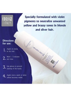 EVER EGO Italy Color Maintain Silver Shampoo For Bleached Blonde And Grey Hair ; Revitalizing And Moisturizing Hair Care Product For Men And Women ; 1L Bottle  - Image 4