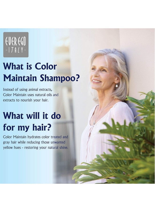 EVER EGO Italy Color Maintain Silver Shampoo For Bleached Blonde And Grey Hair ; Revitalizing And Moisturizing Hair Care Product For Men And Women ; 1L Bottle - Image 3