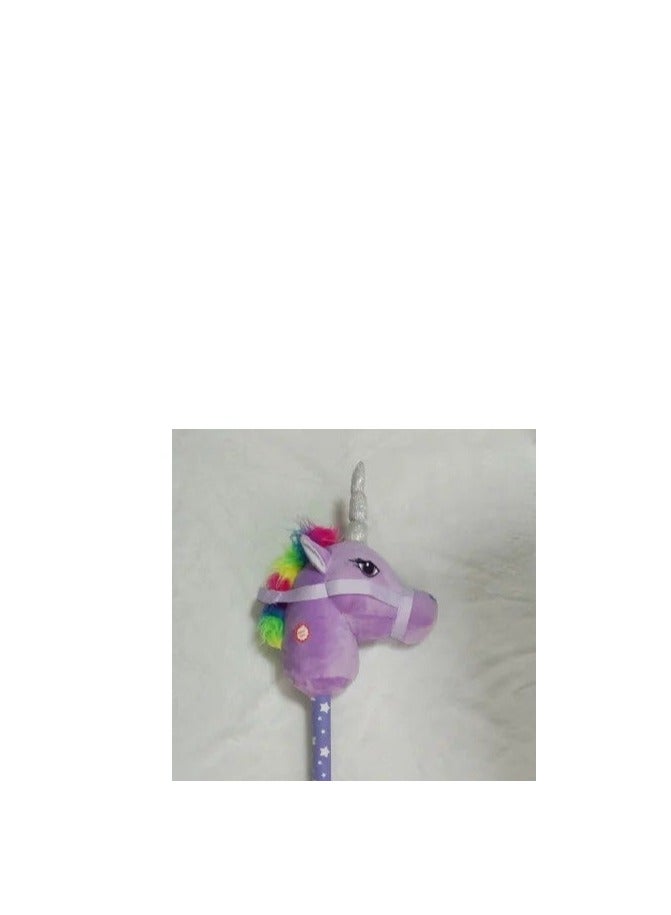 Y&D New Unicorn Hobby Horse Stick Head Riding Plush Toy Horse Riding Stick With Horse Sounds - Image 1