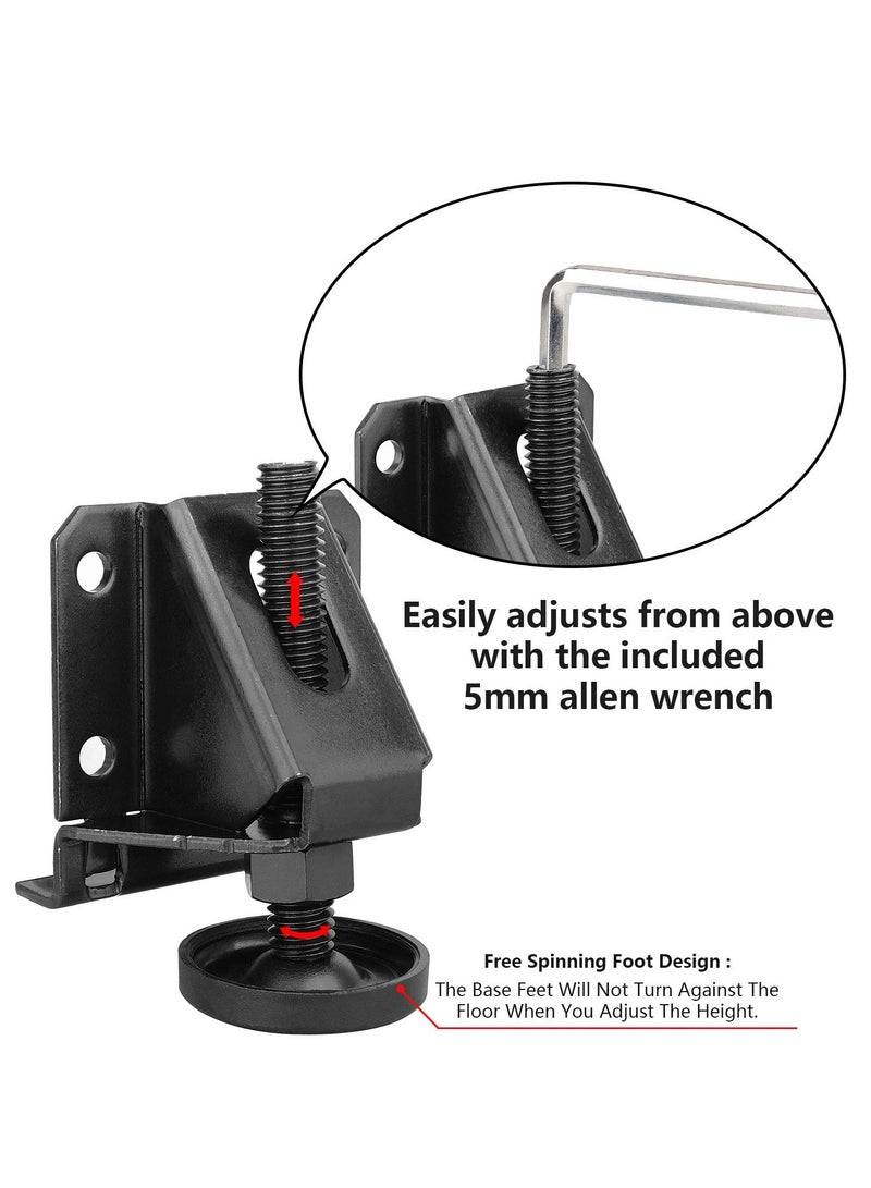 Barakah Leveling Feet 4 Pack Leveling Feet Heavy Duty Furniture Levelers Adjustable Anti Slip Table Leg with Screws Lock Nuts and Wrench 2 Inch Adjustable Height for Table Cabinets and Workbench - Image 3