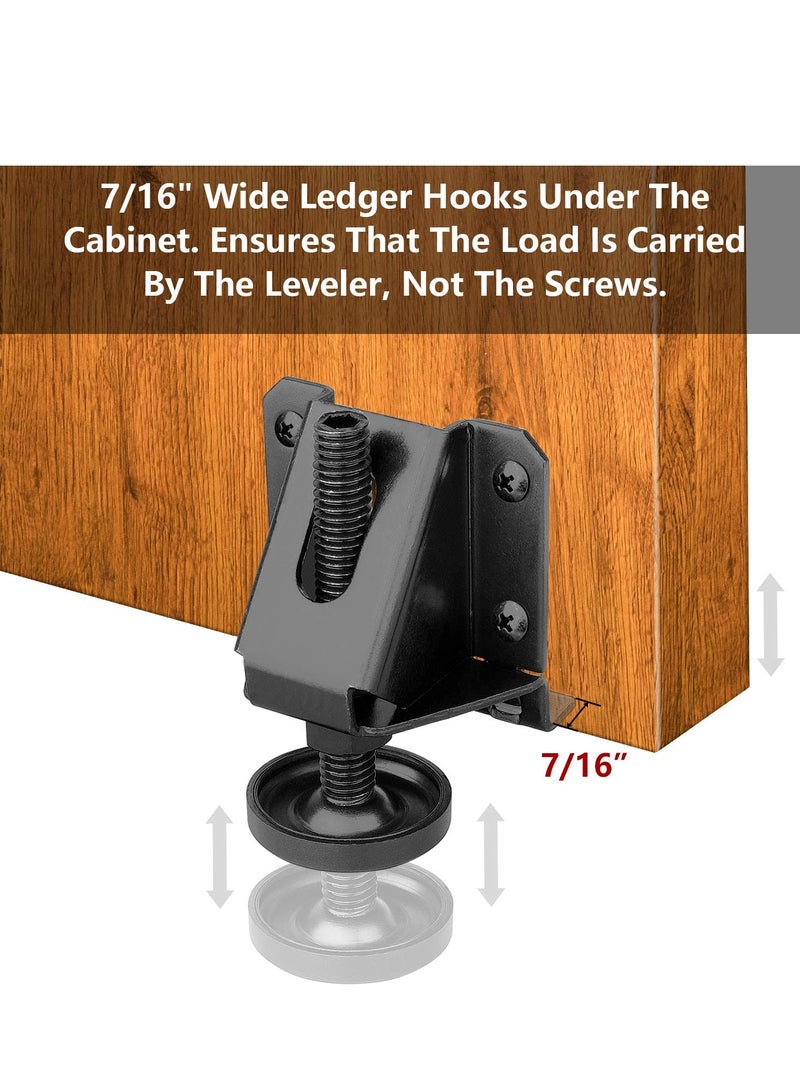 Barakah Leveling Feet 4 Pack Leveling Feet Heavy Duty Furniture Levelers Adjustable Anti Slip Table Leg with Screws Lock Nuts and Wrench 2 Inch Adjustable Height for Table Cabinets and Workbench - Image 2