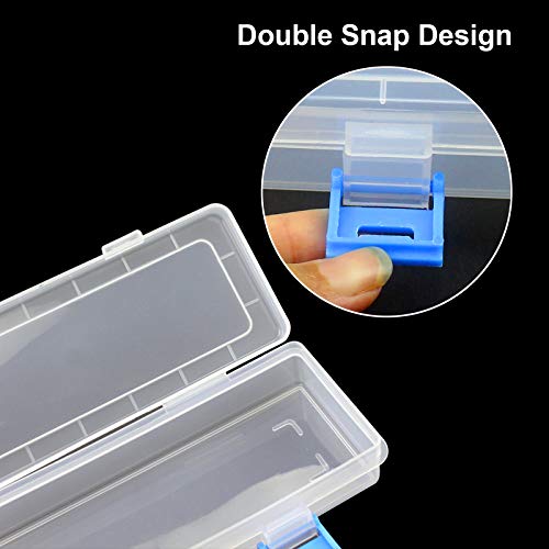 Yedadone 4 Pack Paint Brush Storage Box Clear Paint Brush Holder Long Brush Storage Case Watercolor Pen Container with Buckle - Image 4