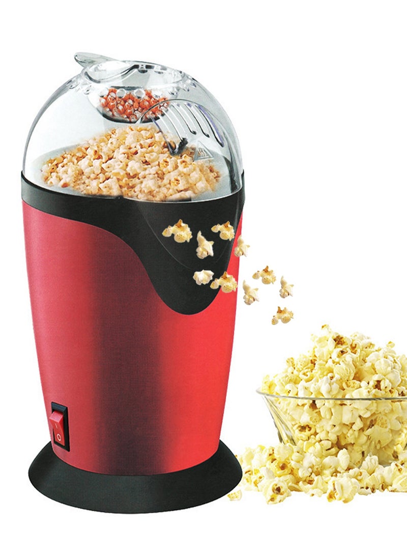 CubeG Hot Air Popcorn Maker 1200W, Automatic Popcorn Machine, Quick to Complete Healthy Food in 2-3 Minutes Household Popcorn Maker, Fast and Easy-to-Use Mini Popcorn Machine Red - Image 1