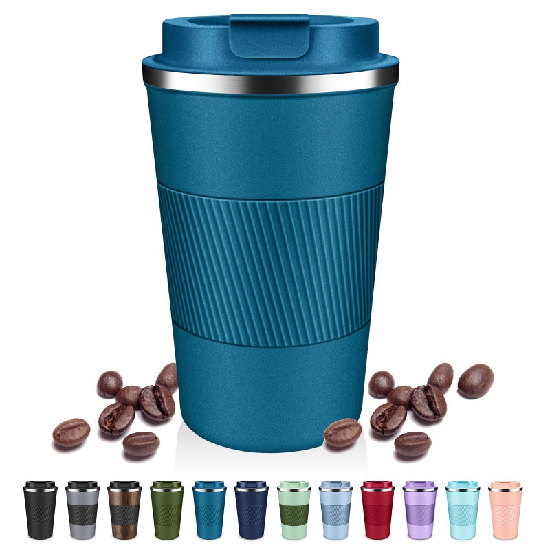 DUBUXW Insulated Coffee Tumblers with Flip Lid 12oz / 17oz, Stainless Steel Travel Coffee Mug Leak Proof, Vacuum Insulated Coffee Mug Reusable Cup, Keeps Cold and Hot for Coffee Tea - Image 1