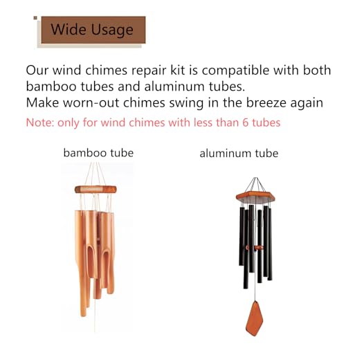 KK magsun Wind Chime Parts Replacement, 20 PCS Wind Chime Repair Kit Including Hexagon Top, Clapper, Wind Catcher, 16.4FT Nylon Cord, Brass Pin, Wind Chime Supplies for DIY Wind Chimes Making and Restring - Image 4