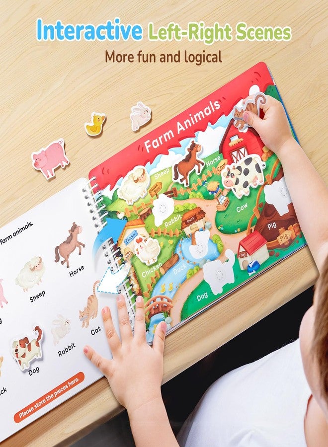 JoyCat كتاب JoyCat Preschool Busy Book للأطفال من سن 3 إلى 5 سنوات، أنشطة تعليمية، ألعاب حسية تعليمية، مواد تعليمية لمرضى التوحد، العودة إلى المدرسة، هدايا أعياد الميلاد للأولاد والبنات - Image 4
