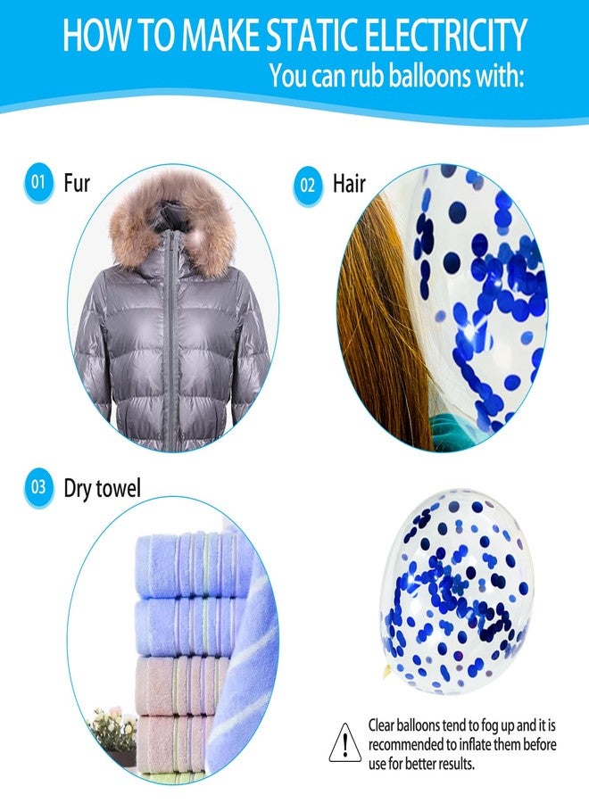 KUULBELA 68Pcs Blue and White Balloons Kit 12 Inch, Blue Confetti Balloons Light Blue Baby Blue Pearl White Party Balloons with Ribbons for Birthday, Wedding, Baby Shower, Graduation Decorations - Image 4