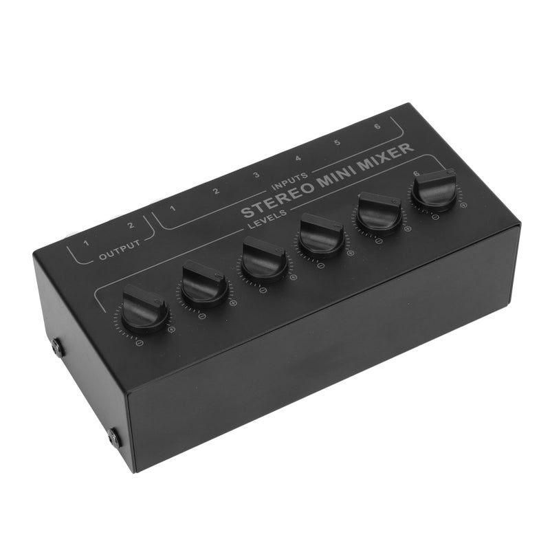 Mini Stereo Mixer 6 Channel Independent Volume Control Portable Passive Mixer for PC CD Laptop - Image 2