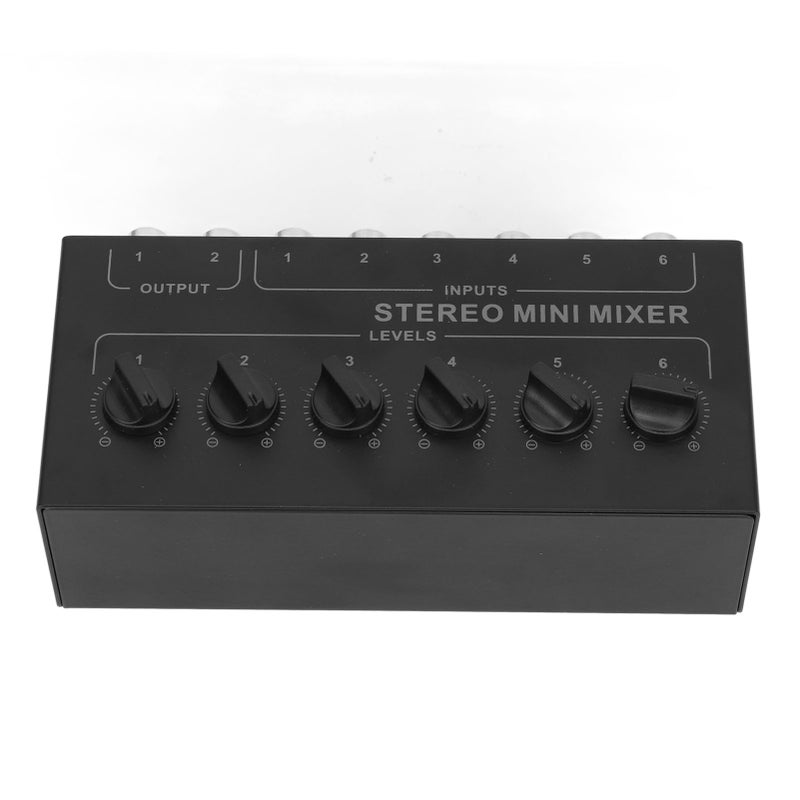 Mini Stereo Mixer 6 Channel Independent Volume Control Portable Passive Mixer for PC CD Laptop - Image 1