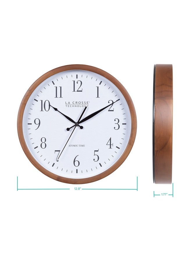 La Crosse Technology 404-50447-INT 12.8" Atomic Walnut Analog Wall Clock - Image 4