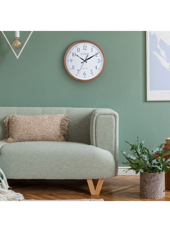 La Crosse Technology 404-50447-INT 12.8" Atomic Walnut Analog Wall Clock - Image 5
