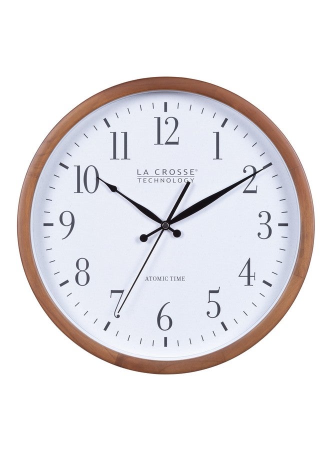 La Crosse Technology 404-50447-INT 12.8" Atomic Walnut Analog Wall Clock - Image 1