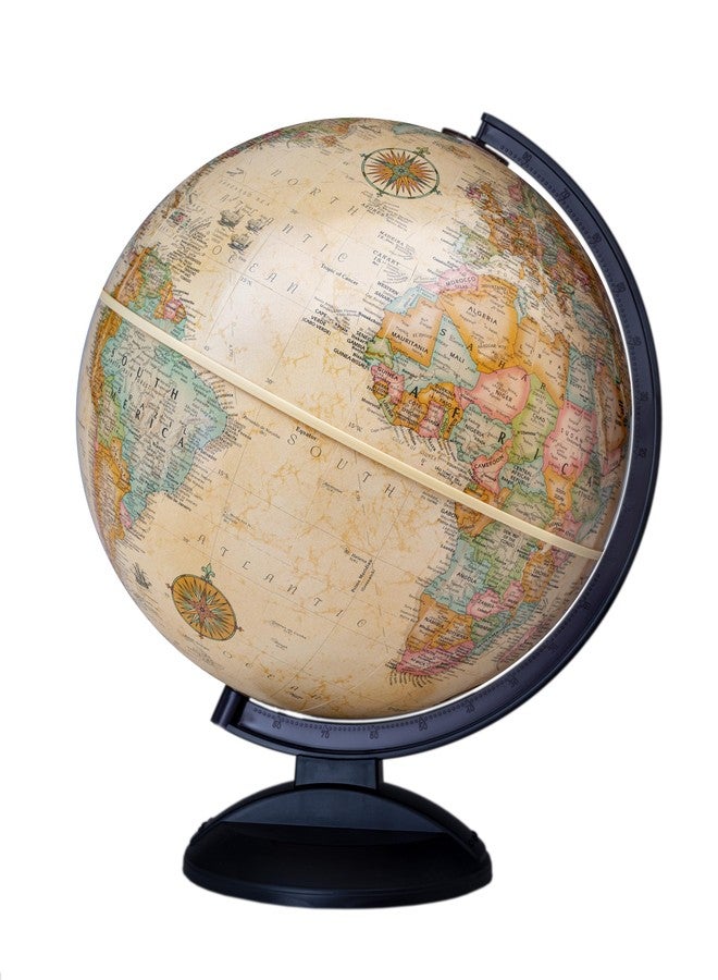 Replogle Easy Assemble 12" Brown Raised Relief Globe with Stand & Detailed Cartography for Kids & Classroom. Includes Political Borders, Lakes, Rivers & Canals. Made in USA. The globe is very easy to assemble and comes with detaled instructions. In minutes you will have this globe assembled and ready for use. - Image 1