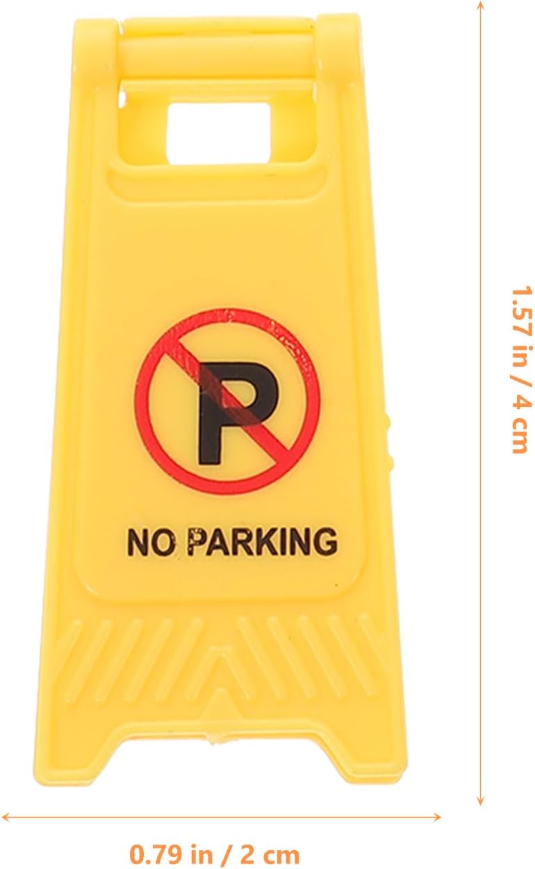 STOBOK 1 Set Simulation Traffic Sign Mini Traffic Signs Miniature Traffic Roadblock Cone for Pretend Play Educational Learning - Image 2