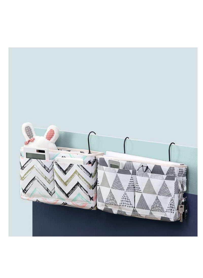 SYOSI With pattern Home Multifunctional Bedside Hanging Bag College Dormitory Bedside Cloth Hanging Basket Bed Clutter Sorting Storage Bag Magazine Book Storage Bag (the first picyures)  - Image 4