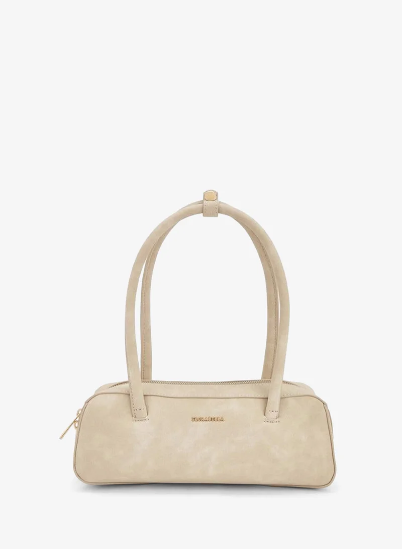 Solid Shoulder Bag With Zip Closure