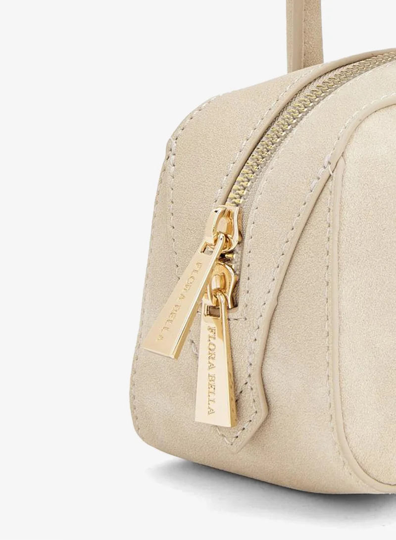 Flora Bella By Shoexpress CREAM Solid Shoulder Bag With Zip Closure for Women | Best Price UAE