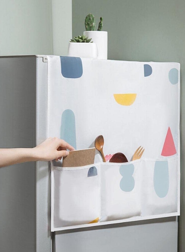 اليسا غطاء مقاوم للغبار ومتين للثلاجة والغسالة - مصنوع من مادة PEVA المقاومة للماء مع 6 جيوب تخزين، غطاء قابل للتعليق عالمي 60×180 سم (واقي أعلى الثلاجة) - Image 1