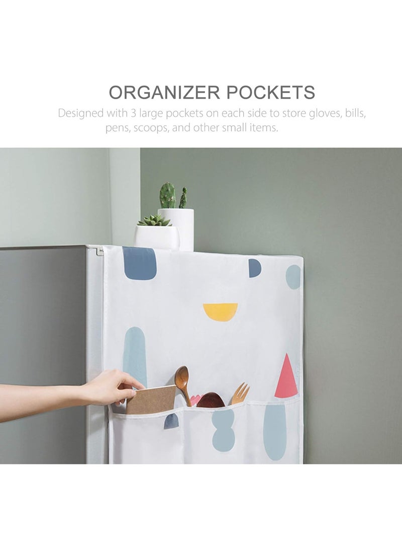 اليسا غطاء مقاوم للغبار ومتين للثلاجة والغسالة - مصنوع من مادة PEVA المقاومة للماء مع 6 جيوب تخزين، غطاء قابل للتعليق عالمي 60×180 سم (واقي أعلى الثلاجة) - Image 2