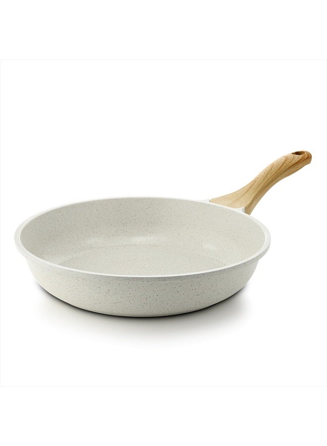 Sensarte مقلاة سيراميك غير لاصقة، 9.5 بوصة، مقلاة أومليت، مقلاة صحية غير سامة، مقلاة بيض متوافقة مع الحث، مع مقبض مقاوم للحرارة، خالية من PFAS - Image 1