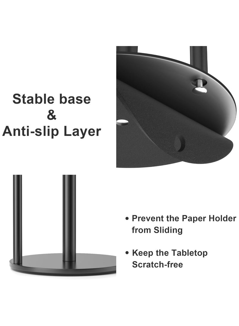Mmmon Paper Towel Holder Black Kitchen Roll HolderPremium Stainless Steel Paper Towel Holderfor Kitchen Roll Organize, Countertop RollDispenser with Weighted Base  - Image 4