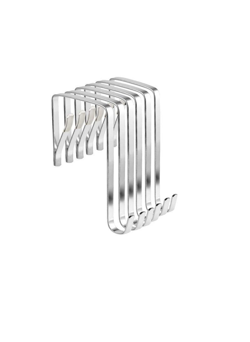 SYOSI 12 Pcs Adjustable Over The Door Hooks, Heavy Duty Stainless Steel Door Hanger and Door Hooks for Living Room, Bathroom, Bedroom, Hanging Keys, Hats,Towels, Coats and Handbags - Image 1