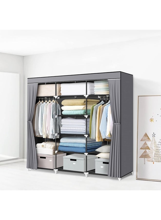 Cady One - Foldable Fabric Wardrobe and Luggage Organizer with Hanging Rods and Clothes Rack for Storing Bags, Toys and Shoes - Image 1