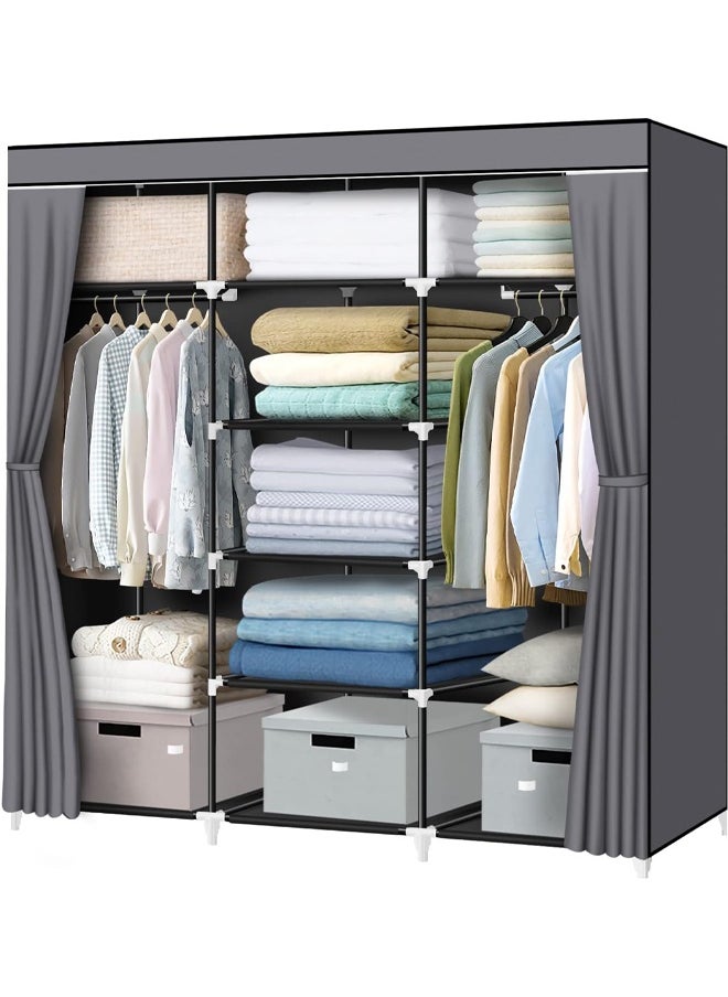 Cady One - Foldable Fabric Wardrobe and Luggage Organizer with Hanging Rods and Clothes Rack for Storing Bags, Toys and Shoes - Image 1