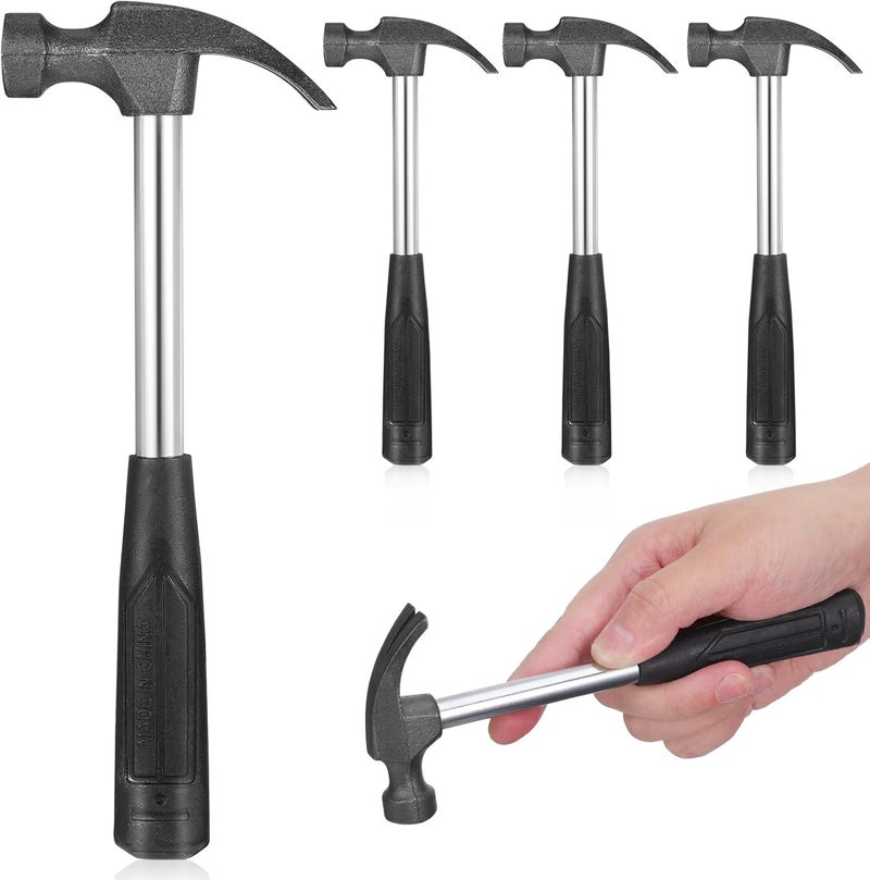 5pcs Mini Claw Hammer Set Orange Black Random Color Small Iron Household Hand Tools for Maintenance and Outdoor Repair - Image 1