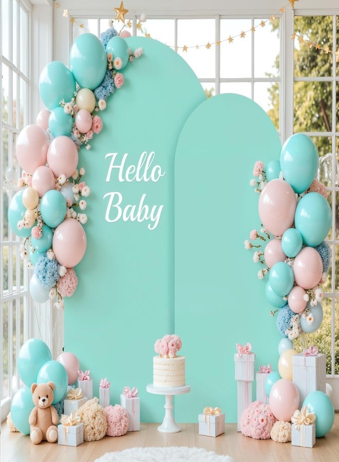 Suppromo Purple and Blue Arch Cover 2 Set-7.2FT, 6FT Arch Backdrop Cover Spandex Fitted Mermaid Arch Stand Covers for Under The Sea Birthday Party Wedding Baby Shower Ceremony Photo Background Decorations - Image 4