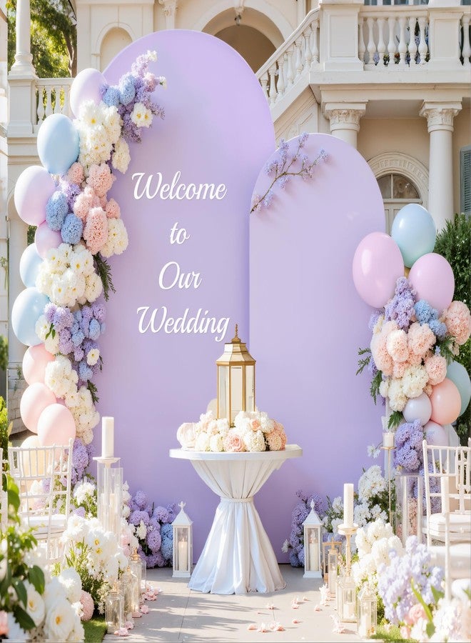 Suppromo Purple and Blue Arch Cover 2 Set-7.2FT, 6FT Arch Backdrop Cover Spandex Fitted Mermaid Arch Stand Covers for Under The Sea Birthday Party Wedding Baby Shower Ceremony Photo Background Decorations - Image 3