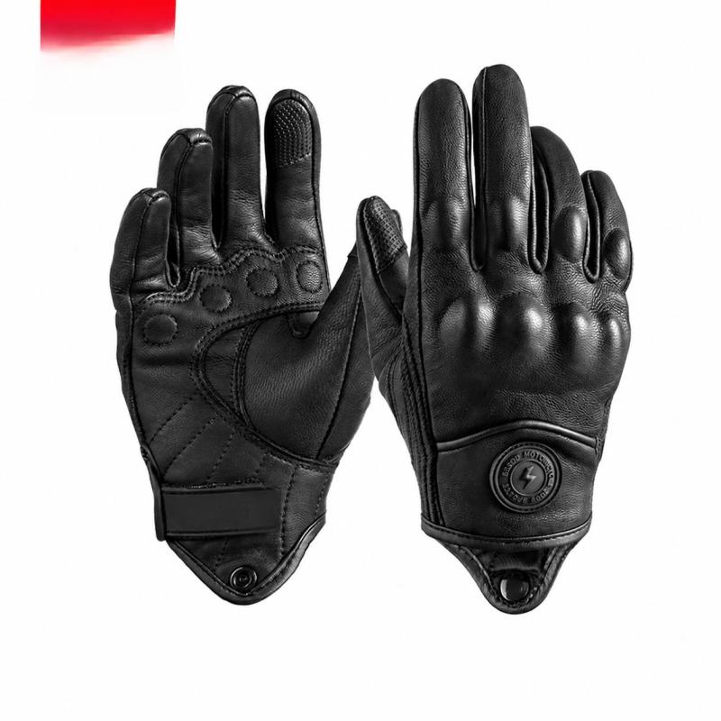 BSDDP Motorcycle Premium Leather Gloves Men's Motorcycle Street Protected Biker Gloves Impact Antiskid Sensitive Touch Screen - Image 1