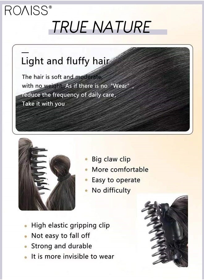 roaiss - Messy Curly Hair Bun Extensions, Wavy Synthetic Chignon with High Elastic Claw, Hair Accessories Donut Roller Bun Wig for Women Updo Scrunchies, Medium Brown - Image 1