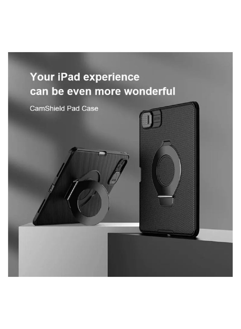 Nillkin CamShield Pad Back Case Designed For Apple iPad Pro 11 2024, Shockproof/Kickstand/Rear Camera Cover-Black - Image 2