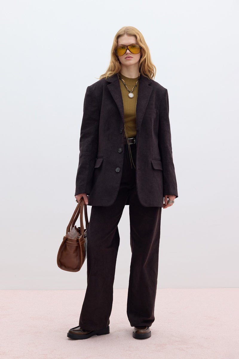 Manuka Corduroy Blazer Jacket Dark Brown  - Image 3