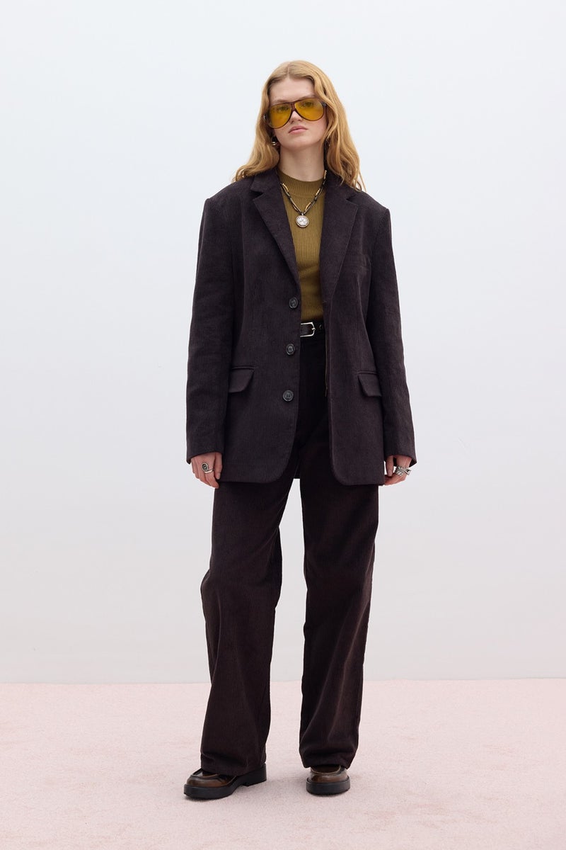 Manuka Corduroy Blazer Jacket Dark Brown  - Image 4
