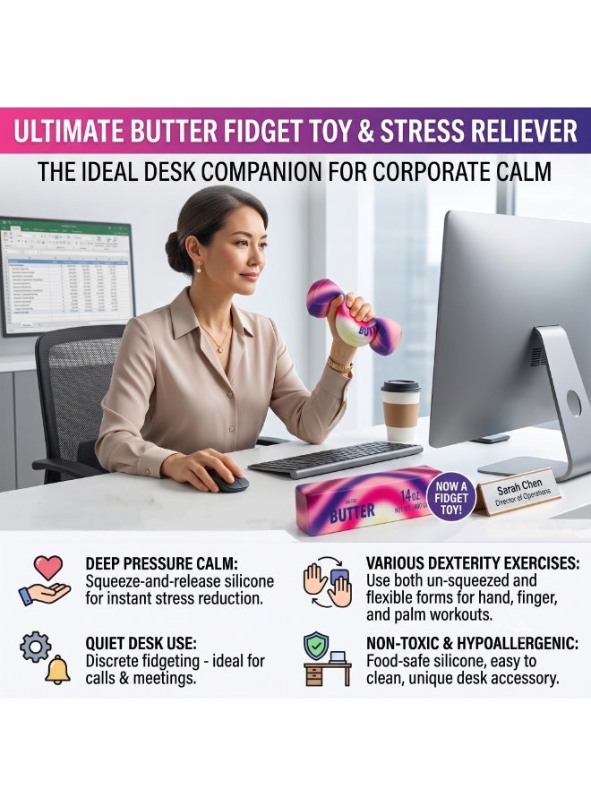 REZZOSS Realistic Stick of Butter Squishy Toy – 14oz (400g) Slow-Rise Salted Butter Stress Reliever | Soft TPR Squeeze Sensory Fidget Toy for Kids & Adults | Funny Prank Gag Gift & Decompression Office Desk Accessory | Perfect Birthday & Eid Gift - Image 4