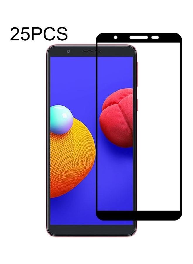 BGM Pack Of 25 Tempered Glass Full Screen Protectors For Samsung Galaxy A01 Core Clear/Black - Image 1