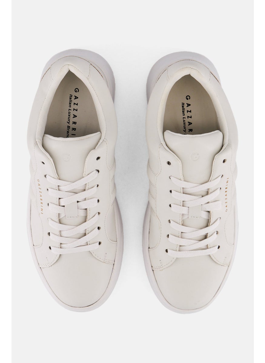Gazzarrini Men Lace Up Causal Sneakers, White  - Image 2
