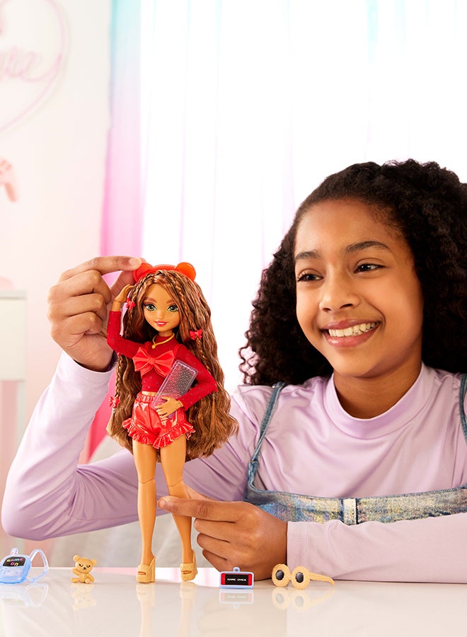 Barbie Dream Besties Doll and Accessories, Teresa Posable Fashion Doll with Brown Hair and Hair Clips, 10 Video Game Themed Pieces - Image 2