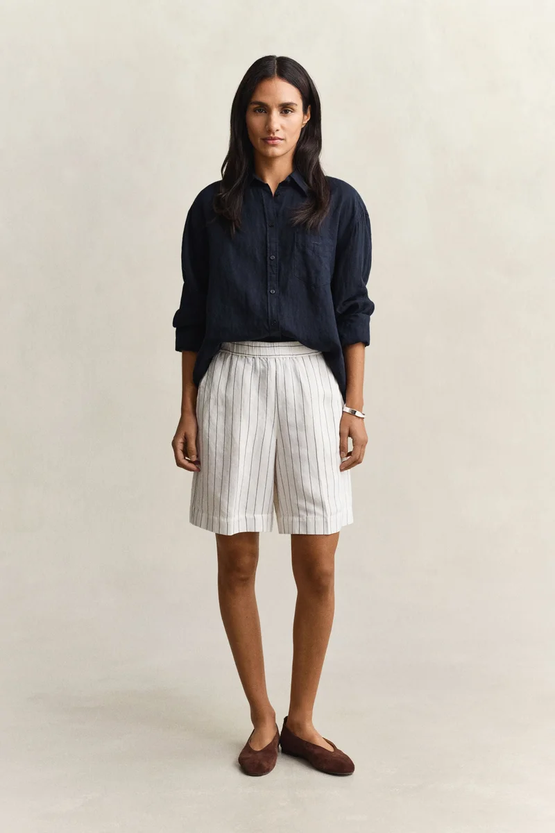 غانت Striped Linen Blend Shorts