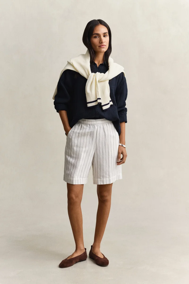 غانت Striped Linen Blend Shorts