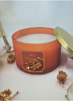 Aroma Scented Candle In A Large Luxurious Glass Jar With 3 Wicks  Scent Of Cherry And Vanilla  - Image 1