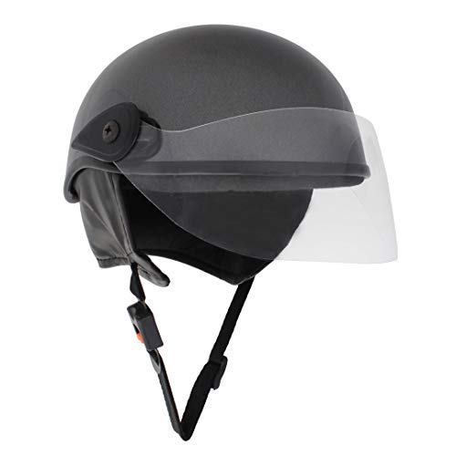 Sage Square Multipurpose Half Helmet for Men and Women (Large, Grey Glossy) - Image 1