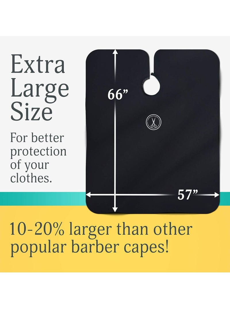 Lilexo - Lilexo Barber Cape - Professional Large Hair Cutting Cape with Snap Closure, 66" x57” Unisex Adults Black Haircut Cape; Salon Cape for Men, Water Resistant Hairdresser Styling Cape, Hair Stylist Gown - Image 1