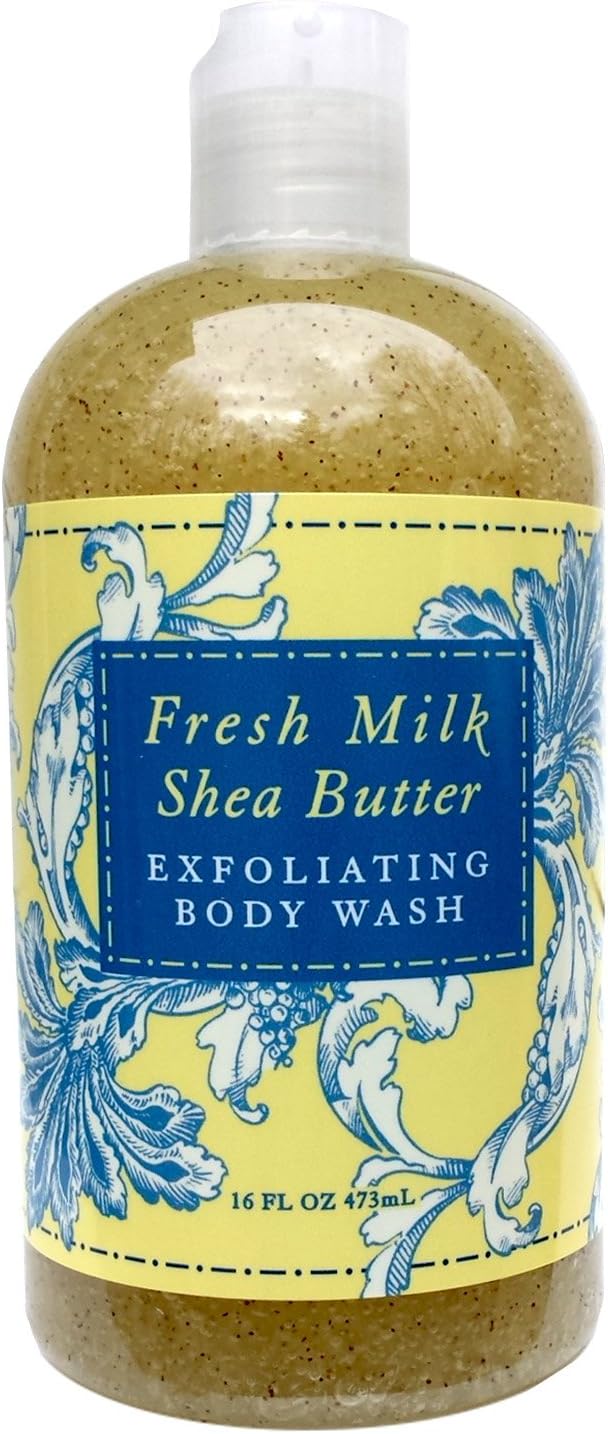 Greenwich Bay Exfoliating Body Wash with Shea Butter  Natural Exfoliants Fresh Milk Scent  16 oz